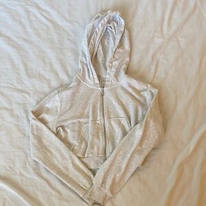 H&M Light Gray Cropped Hoodie